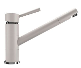 Смеситель для кухни Ulgran Classic U-025-331 с низким поворотным изливом белый